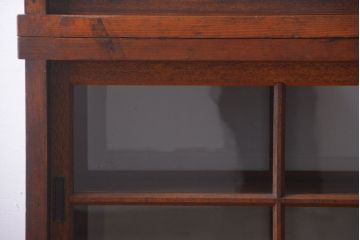 アンティーク家具　アンティーク　二段重ねの大きな両面戸棚