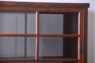 アンティーク家具　アンティーク　二段重ねの大きな両面戸棚