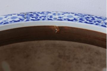 アンティーク雑貨　古民具・骨董　図柄の美しいアンティーク瀬戸火鉢