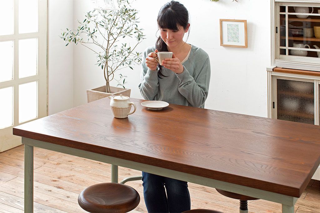 ラフジュ工房オリジナル 4脚格納スツールの作業台(テーブル・机)(2)