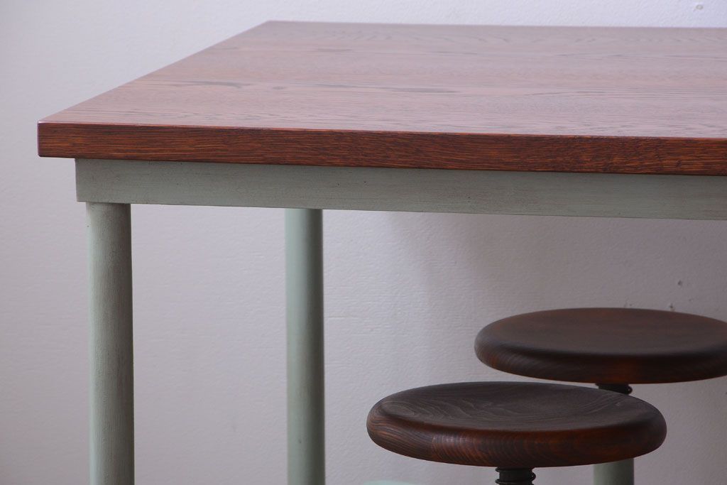 ラフジュ工房オリジナル 4脚格納スツールの作業台(テーブル・机)(2)