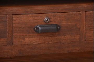 アンティーク家具　和製アンティーク　引き出し3杯付きの鉄脚ローボード