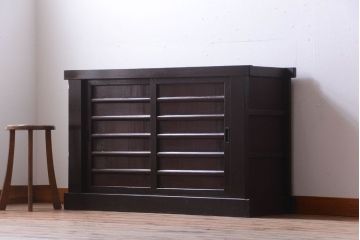 アンティーク家具　古民具・骨董　四尺　水屋箪笥サイドボード(2)