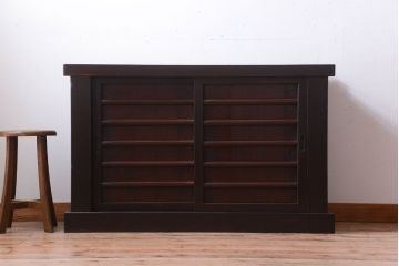 アンティーク家具　古民具・骨董　四尺　水屋箪笥サイドボード(2)