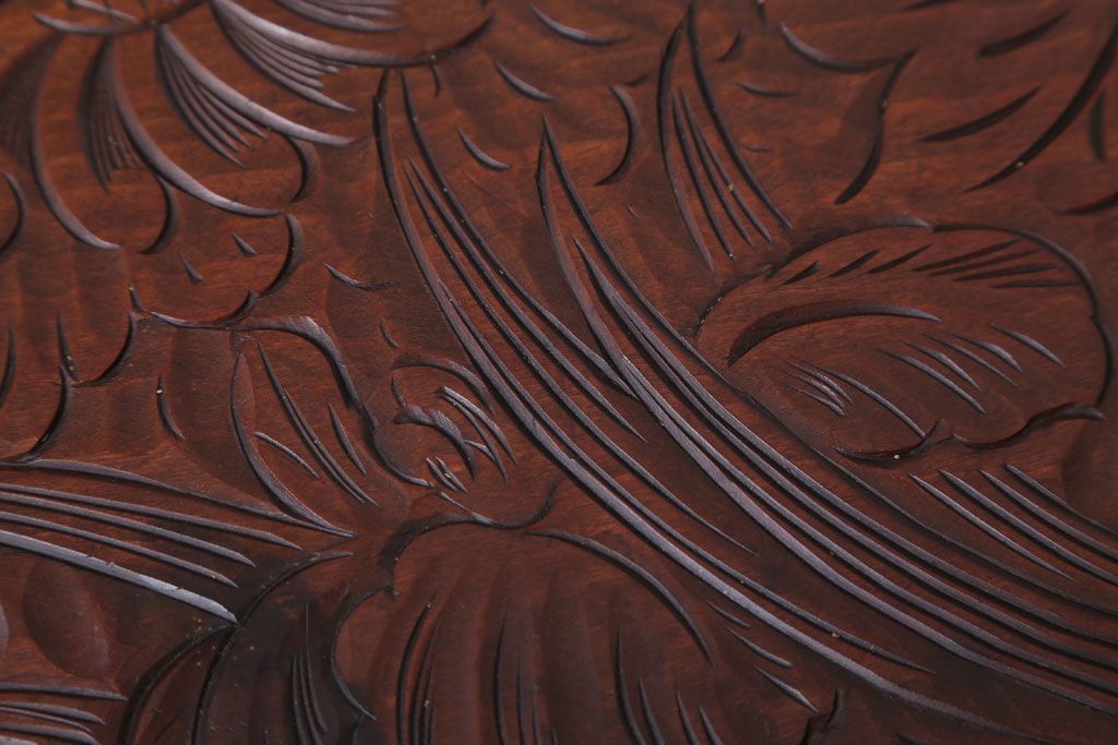 アンティーク雑貨　和製アンティーク　日光彫の古い花台