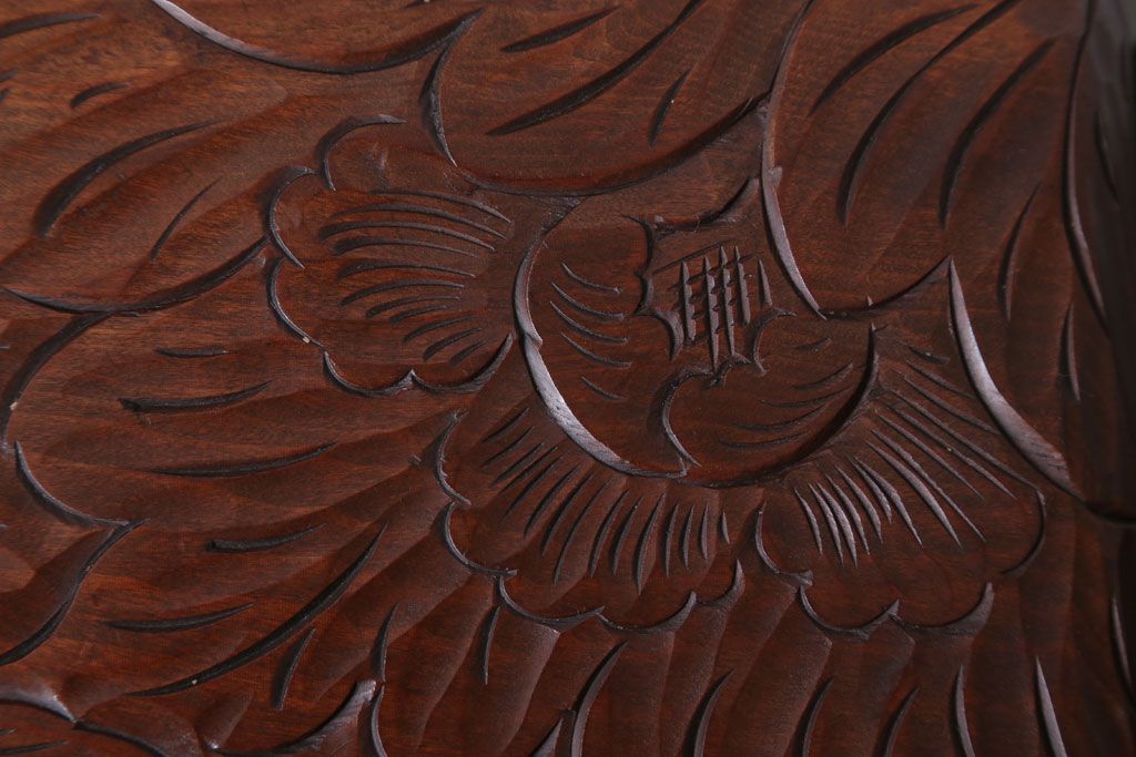 アンティーク雑貨　和製アンティーク　日光彫の古い花台