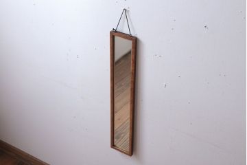 アンティーク雑貨　アンティーク　幅の狭い縦型のミラー