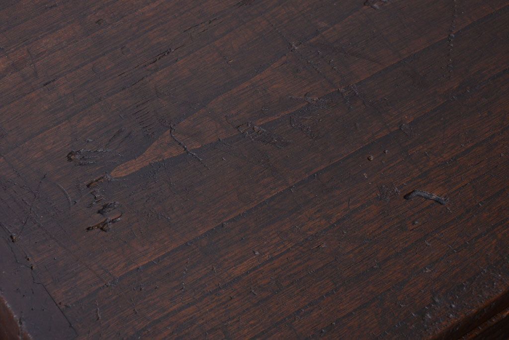 アンティーク家具　古民具・骨董　明治期　重厚な金具のアンティーク帳場箪笥