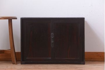 アンティーク家具　古民具・骨董　明治期　古い木のシンプルなアンティーク戸棚