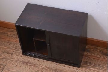 アンティーク家具　古民具・骨董　明治期　古い木のシンプルなアンティーク戸棚