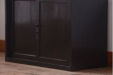 アンティーク家具　古民具・骨董　明治期　古い木のシンプルなアンティーク戸棚
