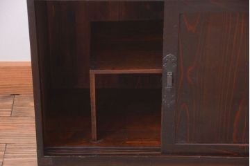 アンティーク家具　古民具・骨董　明治期　古い木のシンプルなアンティーク戸棚