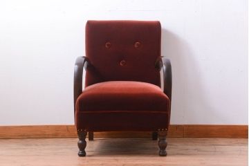 レトロ家具　和製アンティーク　レトロな1人掛けアームソファ(1)
