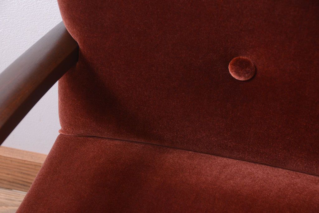 レトロ家具　和製アンティーク　レトロな1人掛けアームソファ(1)