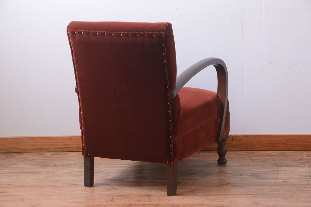 レトロ家具　和製アンティーク　レトロな1人掛けアームソファ(1)