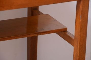 レトロ家具　昭和レトロ　古い木製のシンプルなアンティークサイドテーブル