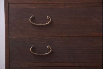 アンティーク家具　和製アンティーク　古い桐材のシックな衣装箪笥(桐箪笥、桐たんす)