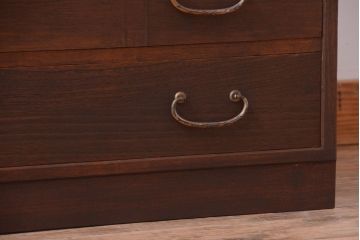 アンティーク家具　和製アンティーク　古い桐材のシックな衣装箪笥(桐箪笥、桐たんす)