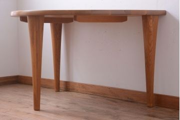 中古　キツツキマーク　飛騨産業　森のことば　半円形テーブル(座卓)(定価約16万)