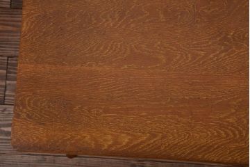 アンティーク家具　和製アンティーク　ラタン使用!ナラ材天板の古いサイドテーブル