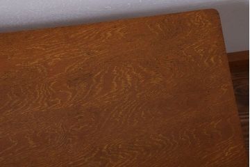 アンティーク家具　和製アンティーク　ラタン使用!ナラ材天板の古いサイドテーブル