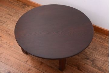 アンティーク家具　古民具・骨董　総欅!一枚板天板のアンティーク丸座卓