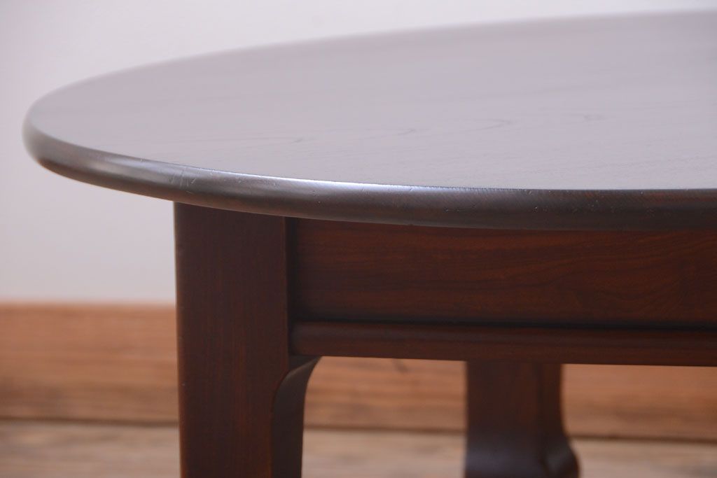 アンティーク家具　古民具・骨董　総欅!一枚板天板のアンティーク丸座卓