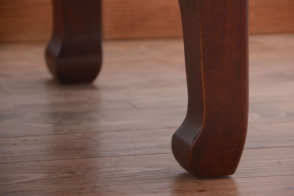 アンティーク家具　古民具・骨董　総欅!一枚板天板のアンティーク丸座卓