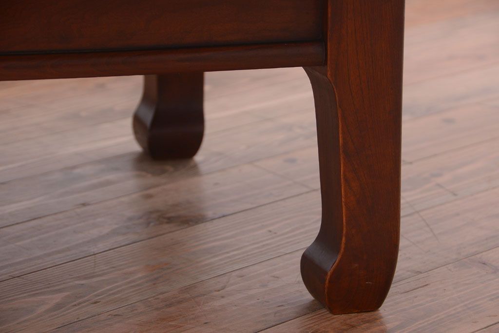 アンティーク家具　古民具・骨董　総欅!一枚板天板のアンティーク丸座卓