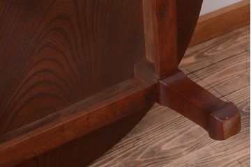 アンティーク家具　古民具・骨董　総欅!一枚板天板のアンティーク丸座卓