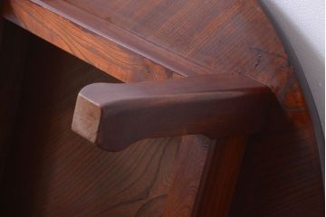 アンティーク家具　古民具・骨董　総欅!一枚板天板のアンティーク丸座卓