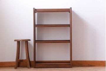 アンティーク家具　和製アンティーク　古い木のシックでシンプルなブックシェルフ(本棚)