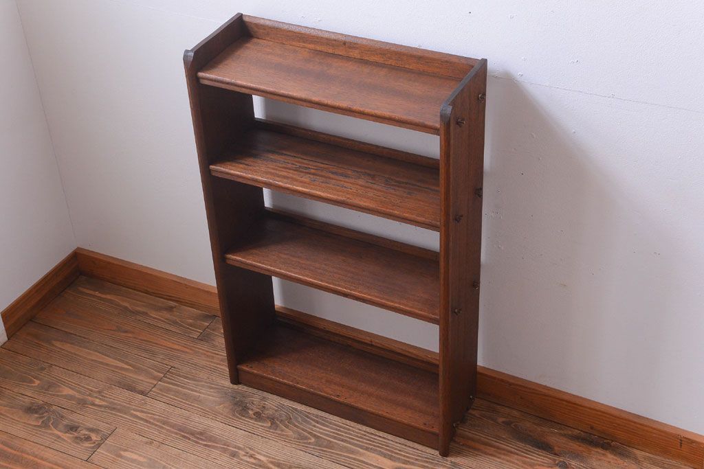 アンティーク家具　和製アンティーク　古い木のシックでシンプルなブックシェルフ(本棚)