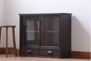 アンティーク家具　和製アンティーク　古い木の引き出し付き小さな収納棚