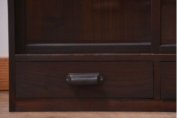 アンティーク家具　和製アンティーク　古い木の引き出し付き小さな収納棚