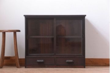 アンティーク家具　和製アンティーク　古い木の引き出し付き小さな収納棚