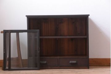 アンティーク家具　和製アンティーク　古い木の引き出し付き小さな収納棚