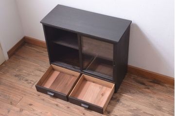 アンティーク家具　和製アンティーク　古い木の引き出し付き小さな収納棚
