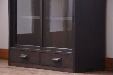 アンティーク家具　和製アンティーク　古い木の引き出し付き小さな収納棚