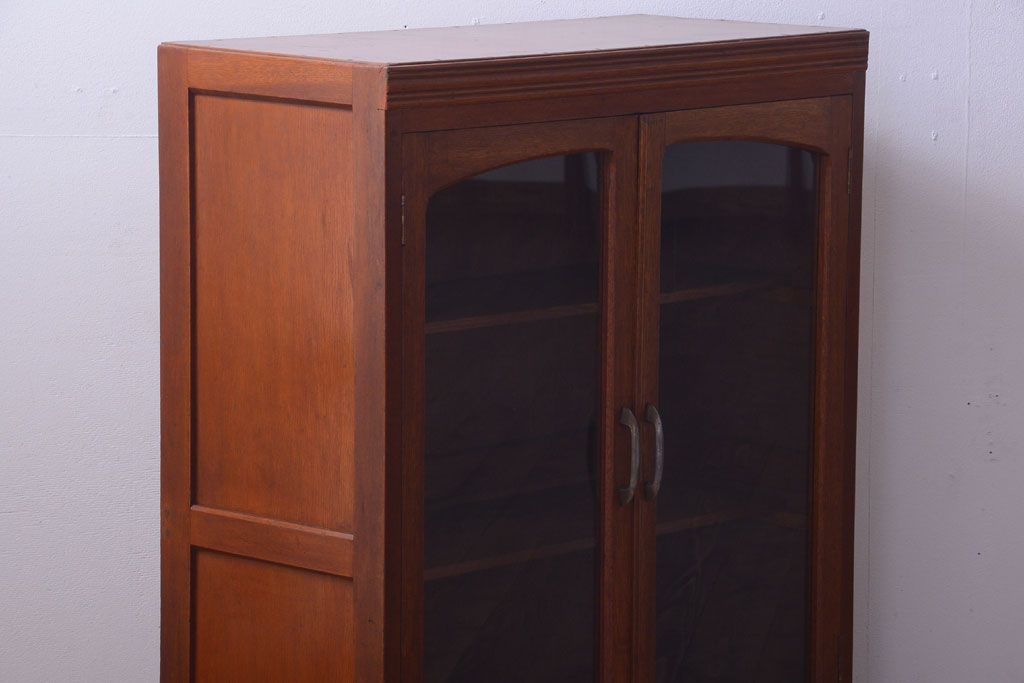 アンティーク家具　和製アンティーク　古い木の小ぶりな引き出し付き本箱