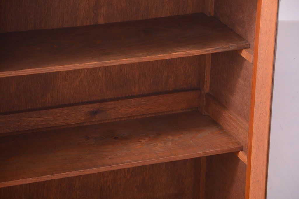 アンティーク家具　和製アンティーク　古い木の小ぶりな引き出し付き本箱