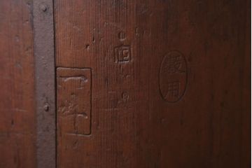 アンティーク雑貨　古民具・骨董　古い木製!アンティーク金具付きの一斗枡・斗棒セット