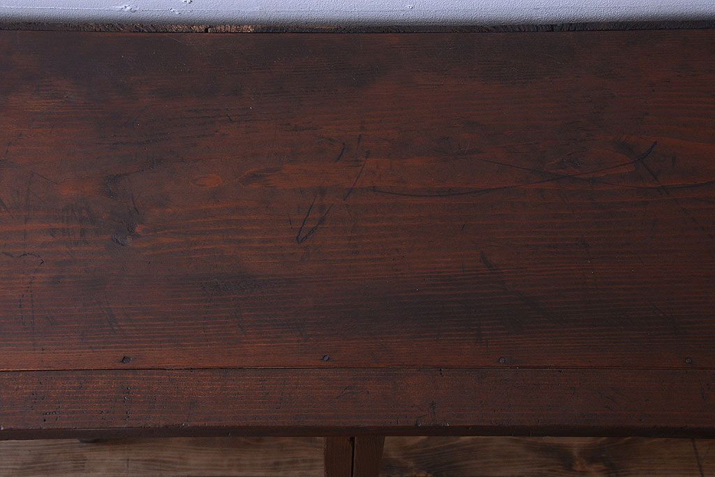 アンティーク家具　和製アンティーク　4枚引き戸付き!古い木製の横型戸棚