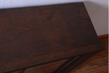 アンティーク家具　和製アンティーク　4枚引き戸付き!古い木製の横型戸棚