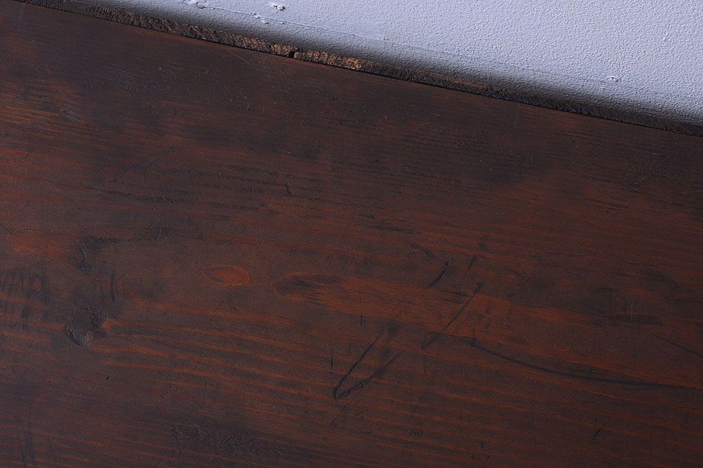 アンティーク家具　和製アンティーク　4枚引き戸付き!古い木製の横型戸棚