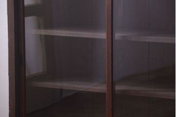 アンティーク家具　和製アンティーク　4枚引き戸付き!古い木製の横型戸棚