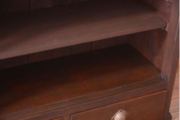 アンティーク家具　和製アンティーク　4枚引き戸付き!古い木製の横型戸棚