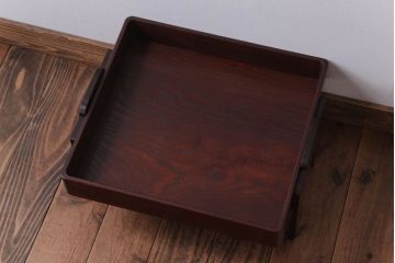 アンティーク雑貨　和製アンティーク　栗材製!上質な古い脚付き衣装盆(お膳・トレー・お盆)