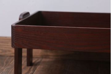 アンティーク雑貨　和製アンティーク　栗材製!上質な古い脚付き衣装盆(お膳・トレー・お盆)