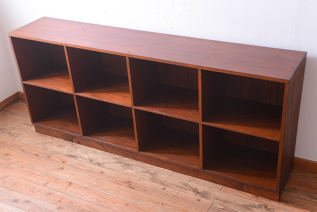 アンティーク家具　和製アンティーク　特大サイズ!古い木の重厚なアンティークマス目棚(3)